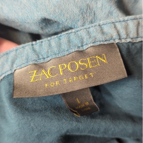 Zac Posen for Target denim chambray 100% cotton dress size L - Picture 10 of 12
